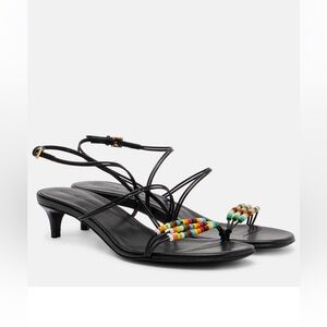 KHAITE Black Beaded loop heels 35mm NIB